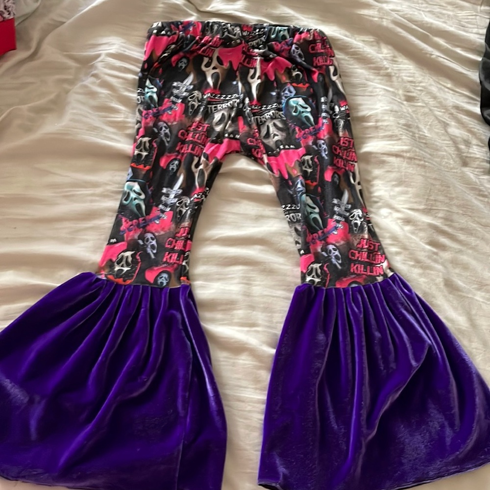 Scream/ ghost face bell bottom pants